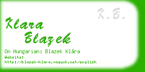 klara blazek business card